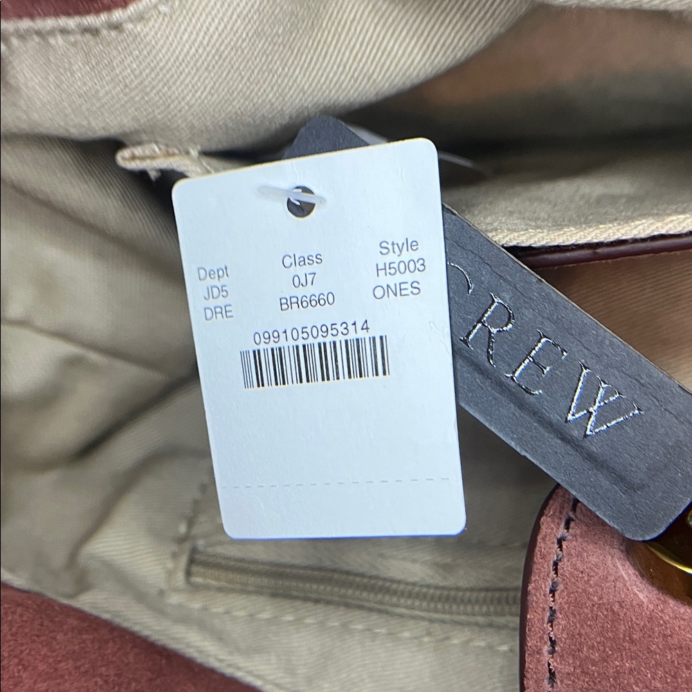 J. Crew Rust Suede Bucket Bag with Brass Ring Handles - Picture 5 of 9
